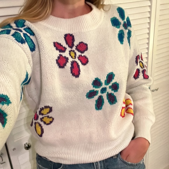 Wild fable retro flower sweater - Picture 2 of 6